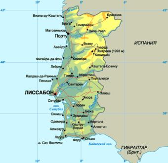 карта португалии